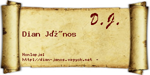 Dian János névjegykártya