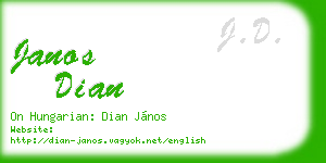 janos dian business card